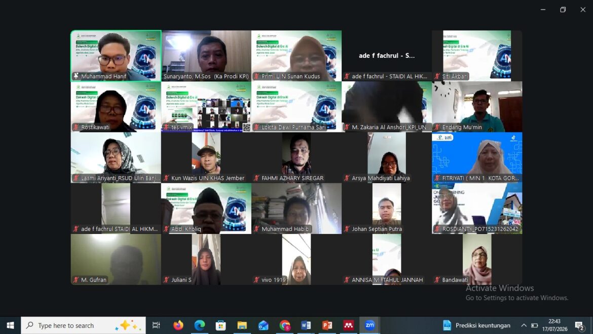 Webinar Nasional KPI STAI DI Al-Hikmah Bahas Etika dan Kreativitas Dakwah Digital di Era AI